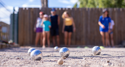 Pétanque at the campsite in Vendres