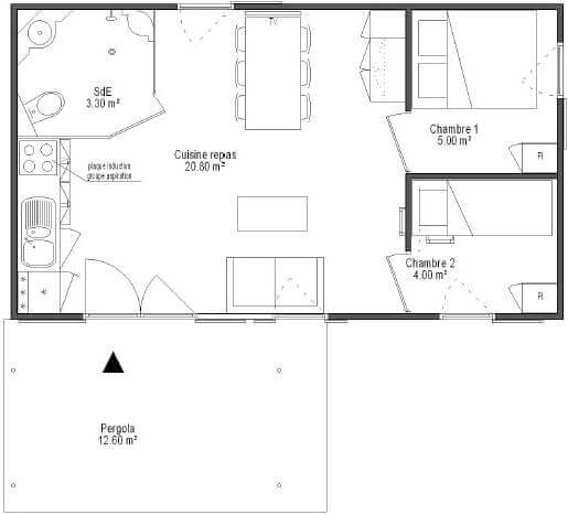 Plan lodges pmr 6 personnes